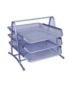 BANDEJA SOBREMESA METALICA REJILLA PLATA