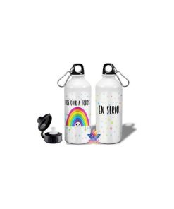 Botella Deportiva Arco Iris Odio A Todos Aluminio Doble Tapa