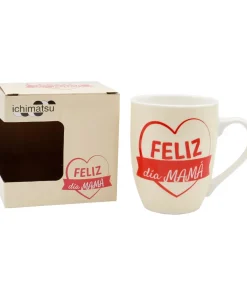 Taza Día de la Madre 11 Onz Cilíndrico c/Estuche D/Feliz día Mamá Corazón