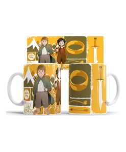 Taza De Cerámica Señor De Los Anillos Frodo Sam Viaje Mordor