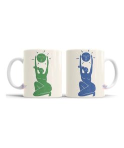 Taza De Cerámica Meditación Cartas Tarot Ojo Sol Luna Mod 08