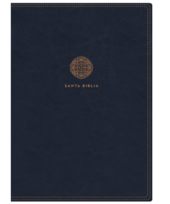 Santa Biblia Letra Supergigante RVR1960 con zíper e índice – Azul y naranja