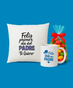 Combo Día del Padre – Taza, Cojín y Bolsa de Golosinas