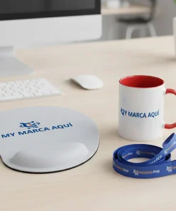 Pack Oficina Personalizado – Taza 15oz + Mouse Pad Ergonómico + Lanyard