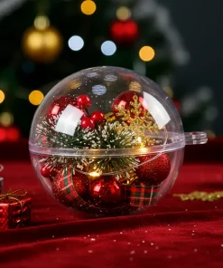 Esferas Transparentes para Rellenar – Pack de 12 Unidades | Navidad y Eventos Especiales