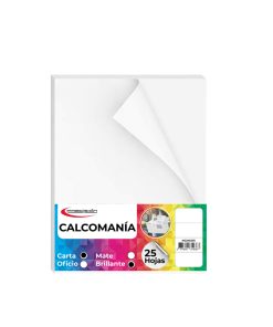 HOJAS CALCOMANIA BRILLANTE CARTA *25HOJAS