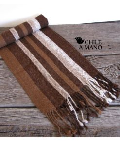 Bufanda de alpaca franjas de colores naturales