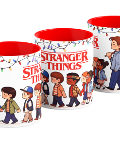 Taza Cerámica Stranger Things Dibujos Luces Personajes Bate Vecna
