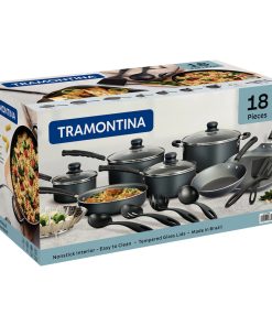 Bateria De Cocina Tramontina Color Gris 18 Piezas